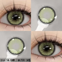 Enhance Your Look: Yearly Colored Contact Lenses with Prescription Myopia Correction (DIAMOND - GREEN)
