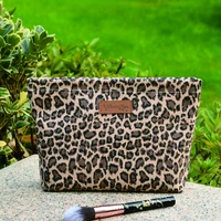Grand sac de maquillage imprimé léopard – Sac à main élégant et mignon pour femmes et filles 2
