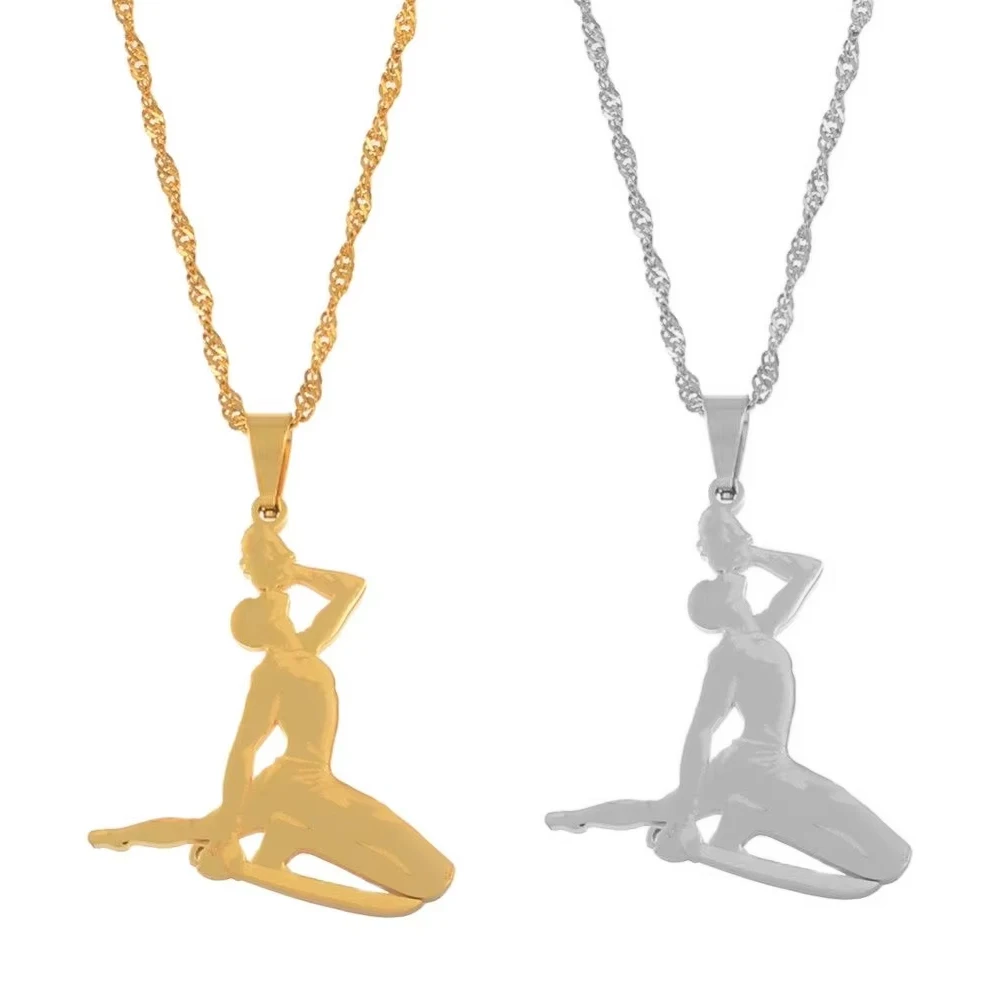 Anniyo 3CM Haiti Pendant Necklace Women Girls Neg Mawon Ayiti Items Gold Color Jewelry of Haiti Accessories Neg Maron @067221
