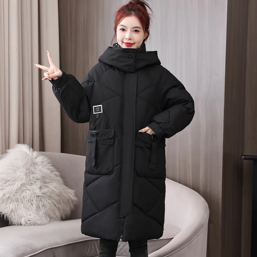 

Casual Hooded Thick Warm Windproof Jackets Fashion Female Outwear Jacket Coat 2023 Winter Women Long Parkas Coat