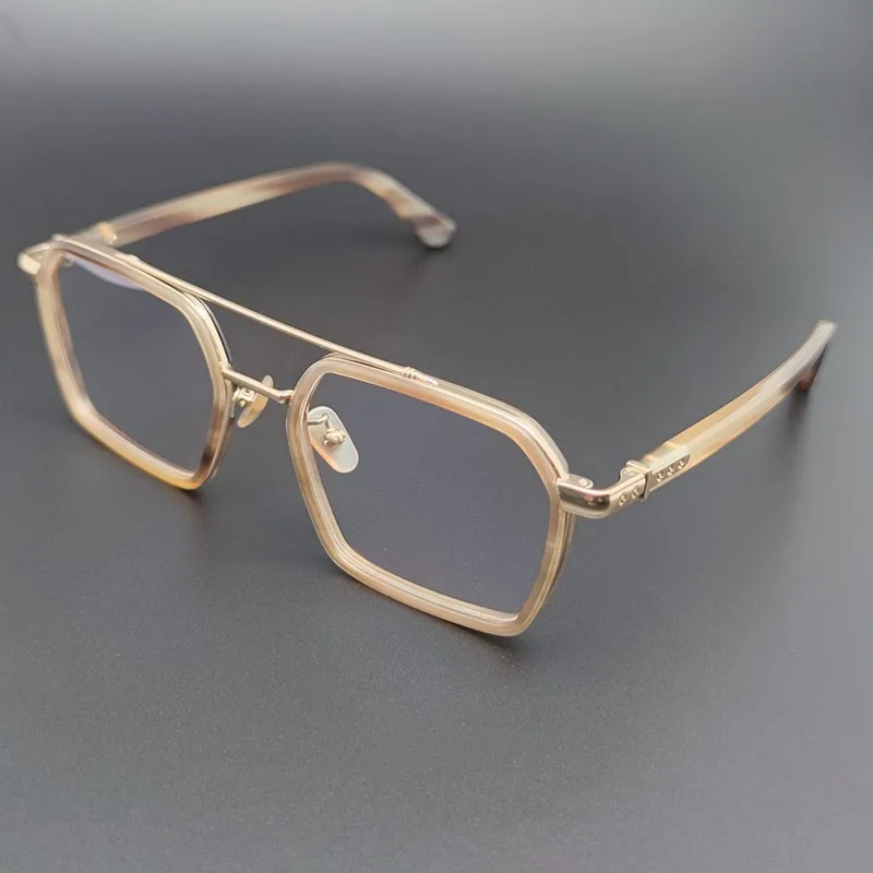 

2023 Square simple retro fashion buffalo horn eyeglasses Super light and cool Myopia optical glasses frame