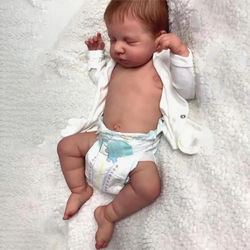 

19inch Full Body Silicone Baby Reborn Dolls Loulou Lifelike Soft Touch Cuddly Multiple Layers Painting 3D Skin Babies