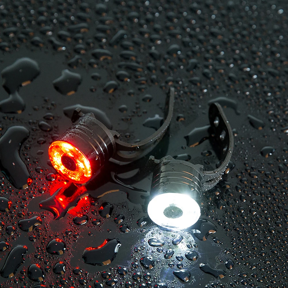 

Bike Headlight Taillight Set With Silicone Button Portable Lightweight Lighting Tool For Mountain Bike Highlight Light
