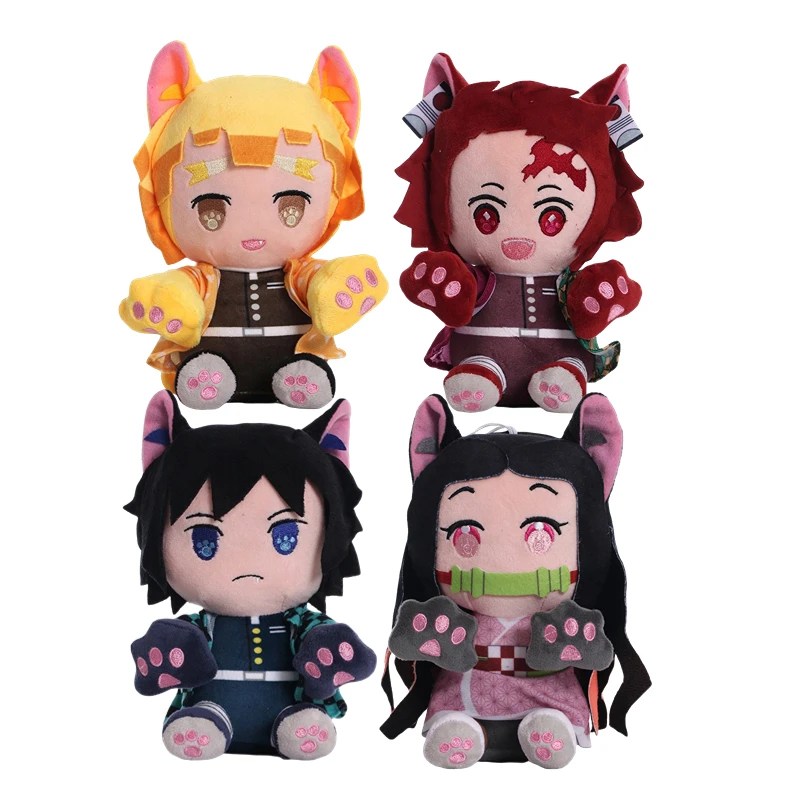 Demon Slayer Plush Stuffed Toys Kamado Tanjirou Nezuko Zenitsu Cartoon Anime Figures Dolls Kids Birthday Xmas Gifts Kawaii Decor тетрадь 96л кл nezuko kamado v1 demon slayer