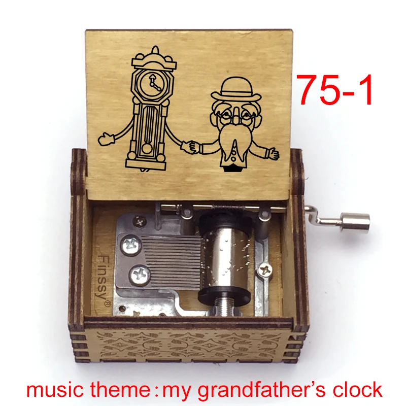 Wooden color print Music Box my grandfather's clock grandfather Birthday Gifts kids toy Christmas Gift home decoration