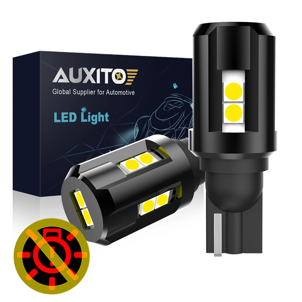 

AUXITO 2Pcs W16W Diode Lamps T15 Canbus Error Free Car Reversing Back up Light 10Pcs-3030SMD 6500k White 912 921 LED Auto Blubs