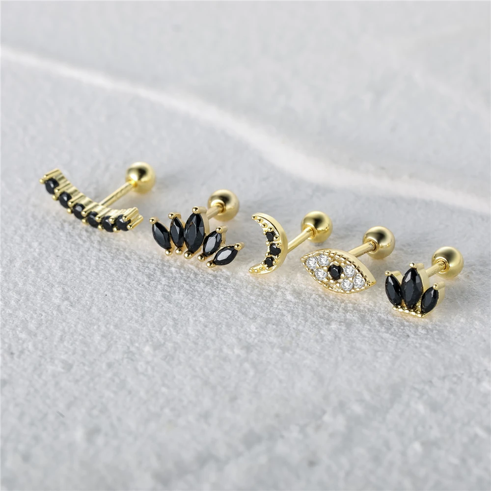 

CANNER 1pc S925 Piercing Stud Earring For Women Zirconia 925 Sterling Silver Cartilage Earrings Jewerly Pendientes Plata Gifts