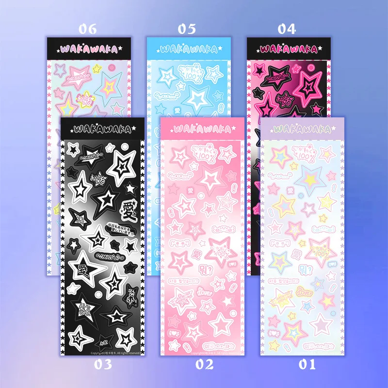 Korean Style Cartoon Star Sticker – Cute Kpop Idol Deco and Stationery Stickers in Macaron Colors
