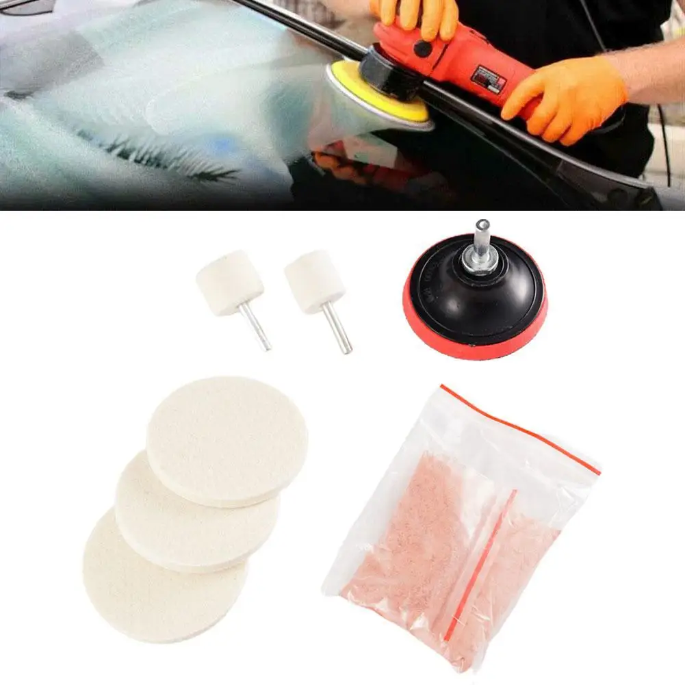 

8pcs Car Glass Polishing Grinding Kit Scratch Removal Auto Windshield Window Glass Wiper Felt Pad Repair Tool