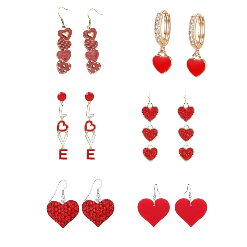

Temperament Heart Drop Earrings Jewelry Fashion Y2K Small Hoop Earrings