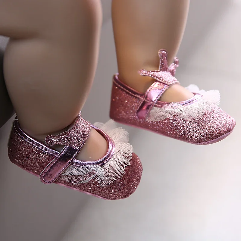 New Summer Fashion Newborn Pink Baby Shoes Non-slip Cloth Bottom Shoes Girl Elegant Breathable Leisure Baby First Walking Shoes 6