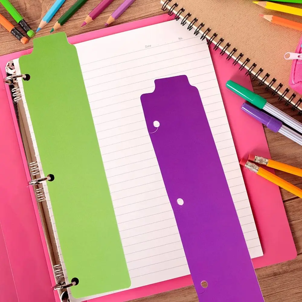 5Pcs/Set 3 Ring Binder A4 Plastic Binder Spacers Disc Notebook Partition Mini Divider Colorful Dividers Sheet Set