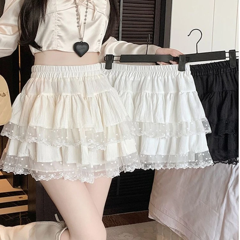Zjaiss 2026 Summer Women's Ballet Style Mini Layered Skirts High Waist Fluffy A-Line Skort with Liner Slimming for Petite 4