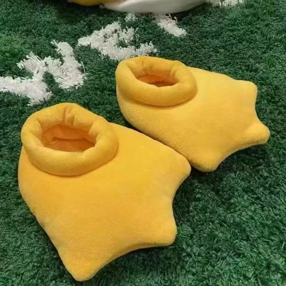 1 Pair Duck Feet Plush Slippers Unisex Cartoon Cotton Shoes Keep Warm Non-Slip Soles Ultra-Soft Cold Weather Indoor Shoes 3