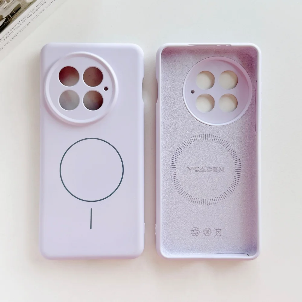 Premium Frosted Silicone Magnetic Phone Case with Wireless Charging Compatibility