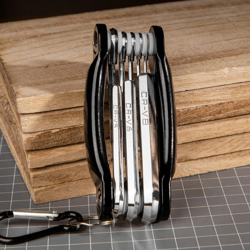 

8 в 1 складной набор шестигранных ключей, карманный портативный велосипедный метрический набор шестигранных ключей, удобная для