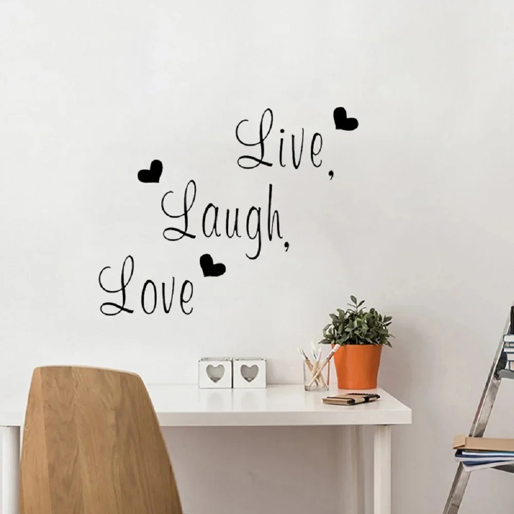 

Live laugh Love letters Vinile Wall Sticker Per Camera Da letto Decorazione Di arte della parete adesivos de parede diy decalco
