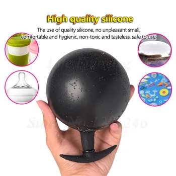 Inflatable Huge Anal Butt Plug with Metal Ball Big Anal Dilator Silicone Huge Anus Pump Expandable Prostate Massager Sex Toys 5