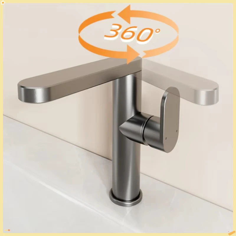 ห้องน้ํา 360 องศาหมุนน้ําร้อนน้ําเย็นอ่างล้างหน้าแตะอ่างล้างหน้าก๊อกน้ําอ่างล้างจานเดี่ยวเดี่ยวก๊อกน้ําอ่างล้างหน้า 1