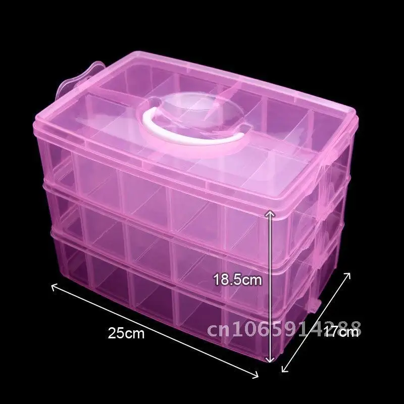 30 그리드 자동차 모델 보관 용기 3 테이프, 네일 스택 가능 주최자 레이어 박스 공예 미술, 장난감, Washi 비드 보관 손잡이