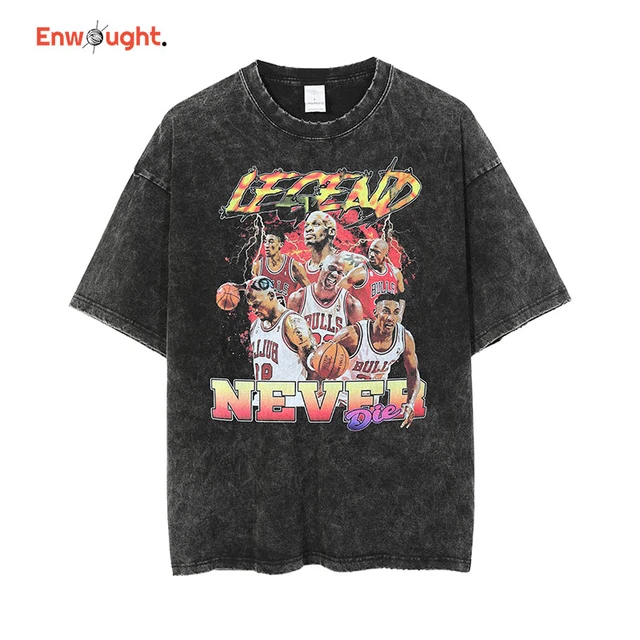 Bulls T-shirts Hip Hop Vintage Washed Basketball Star T Shirts Harajuku  Cool Short Sleeve Casual Retro Tops Tees Men 100% Cotton - T-shirts -  AliExpress