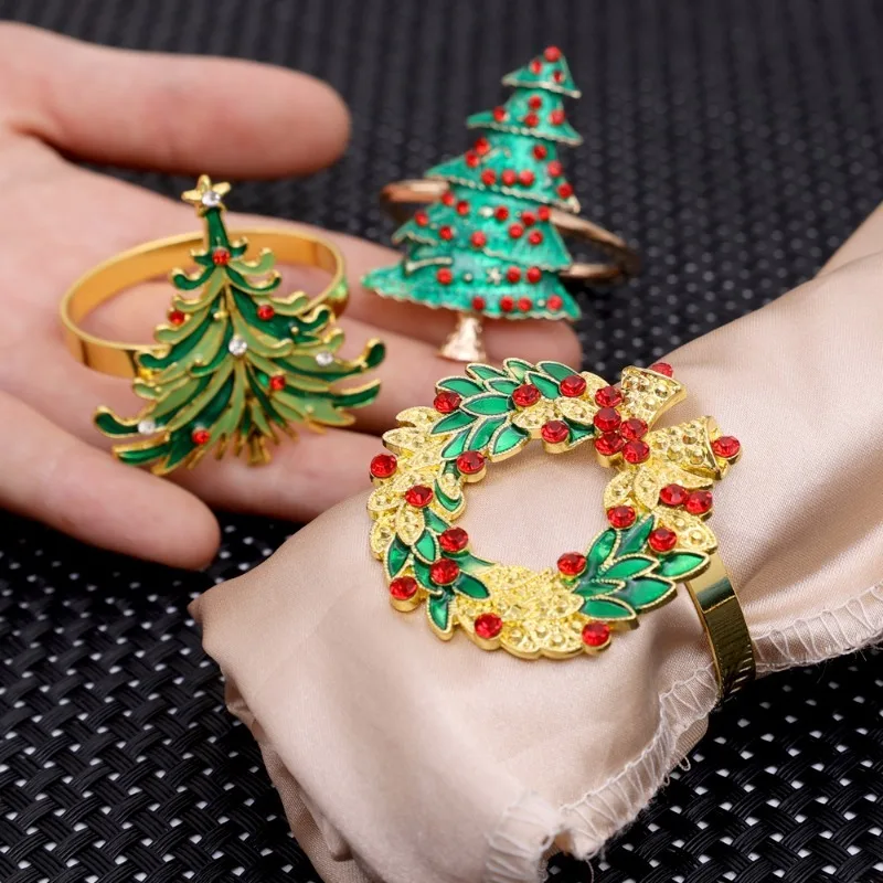 Portatovaglioli Di Natale Anelli per Tovaglioli Con Bacche Rosse
