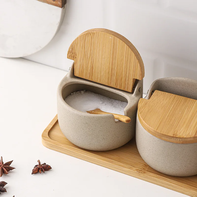 Set 3 Barattoli da Cucina in Ceramica Bianco Sale Zucchero Caffe