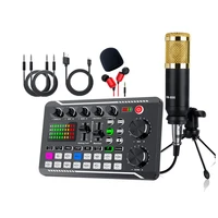 DJ Equipment Microphone Sound Card Console Studio Sound Card Kit Cable Phone Mixing Computer Live Voice Mixer F998 Sound Card