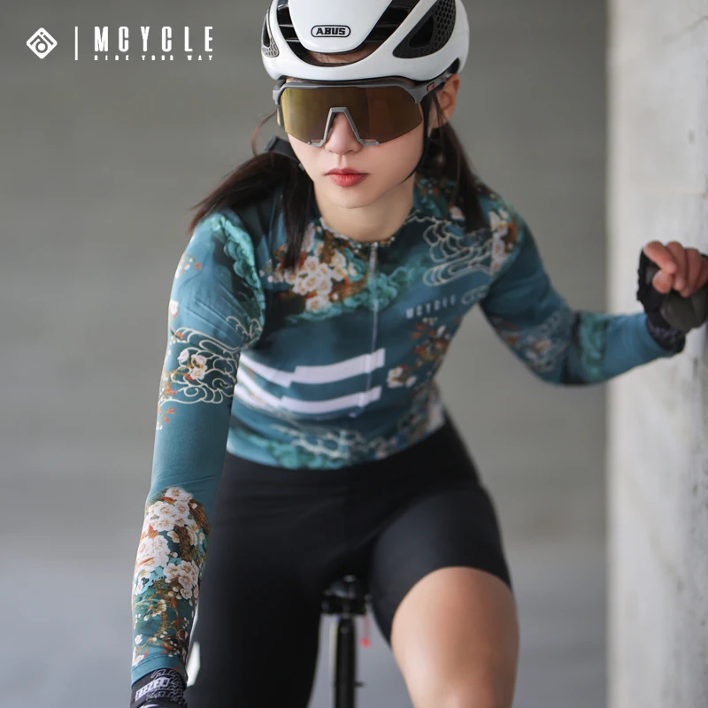 Mcycle High Quality Cycling Sportswear Quick Dry Bike Jersey Bicycle Shirt Breathable Long Sleeve Anti UV Cycling Jersey Women