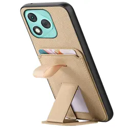 Luxury Leather Card Holder Wallet Case for Huawei Honor - Premium Back Cover Etui (Khaki)