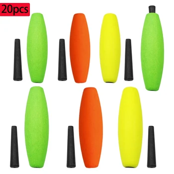 20pcs Pegged Foam Floats Fishing Corks Bobbers For Saltwater Freshwater Fishing Accessories