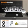 36 Inch Gas Cooktop, 5 Burner Gas Stove Top Total 34,588 BTU, Built-in Stainless Steel 36 Inch Gas Hob with Thermocouple Protect 6