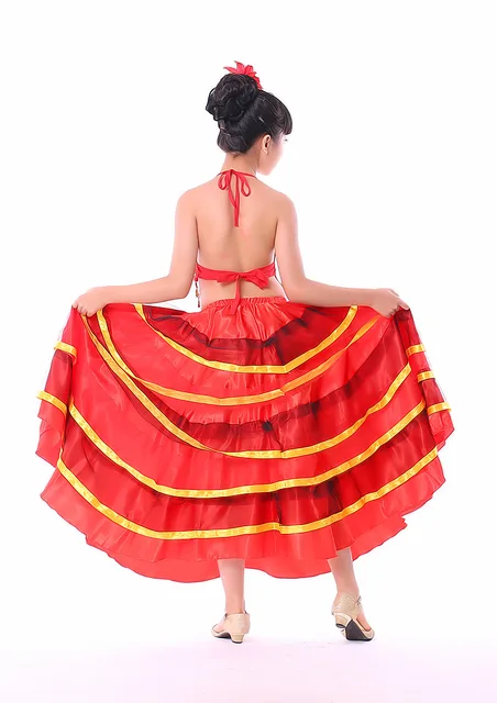 Gonna Flamenco Bambina In Poliestere - Abito Da Ballo Spagnolo Per Danza E Spettacoli - Foto 9