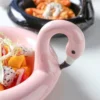 Ceramic Plate Pink Round Flamingo Snack Bowl Swan Unicorn Snack  Dish Dessert  Salad  Supplies Tableware 4