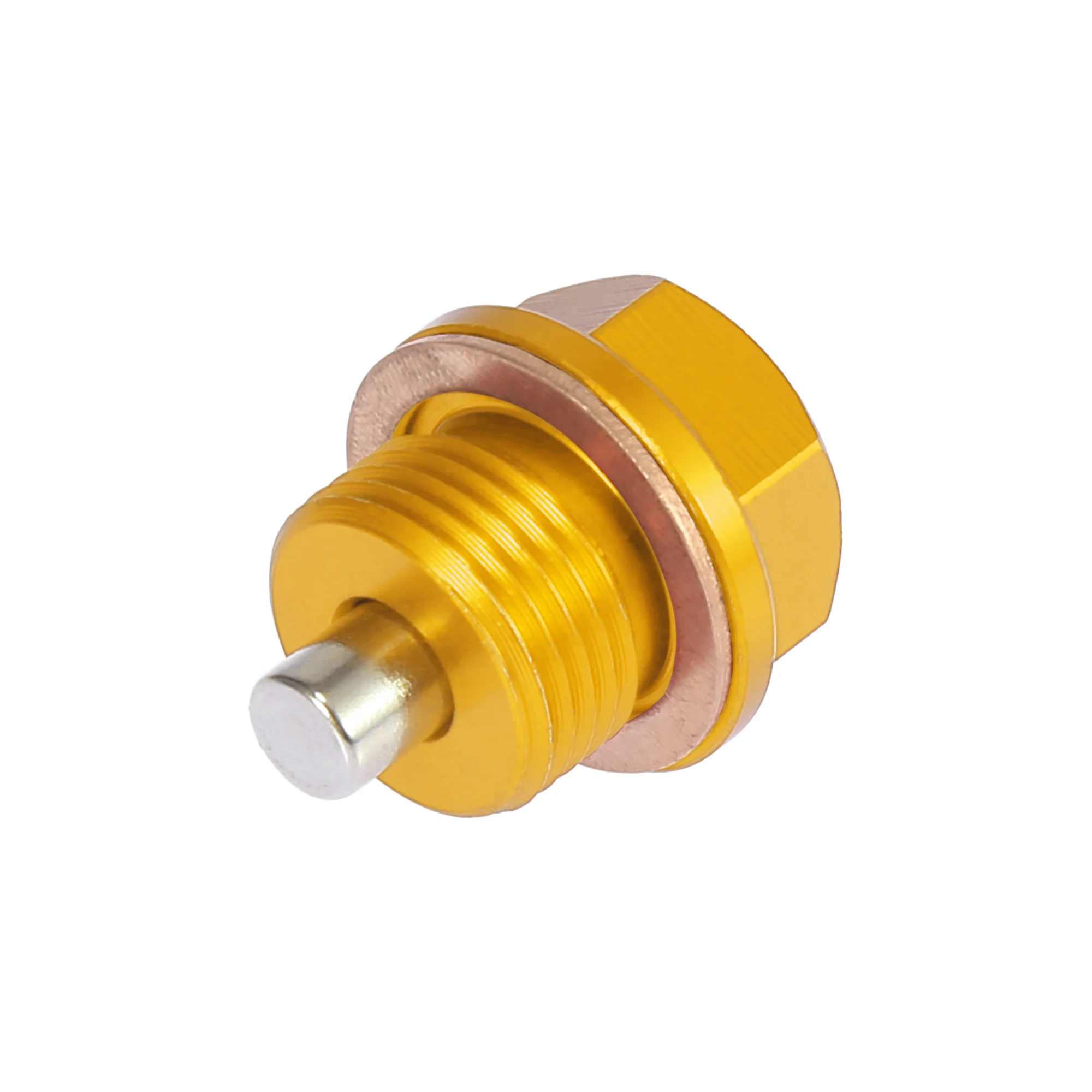 1 Set M18 x 1.5 M24 x 1.5 Magnetic Oil Drain Plug Sump Drain Nut Oil Bolt Screw with Gasket Gold Tone Universal oil drain plug