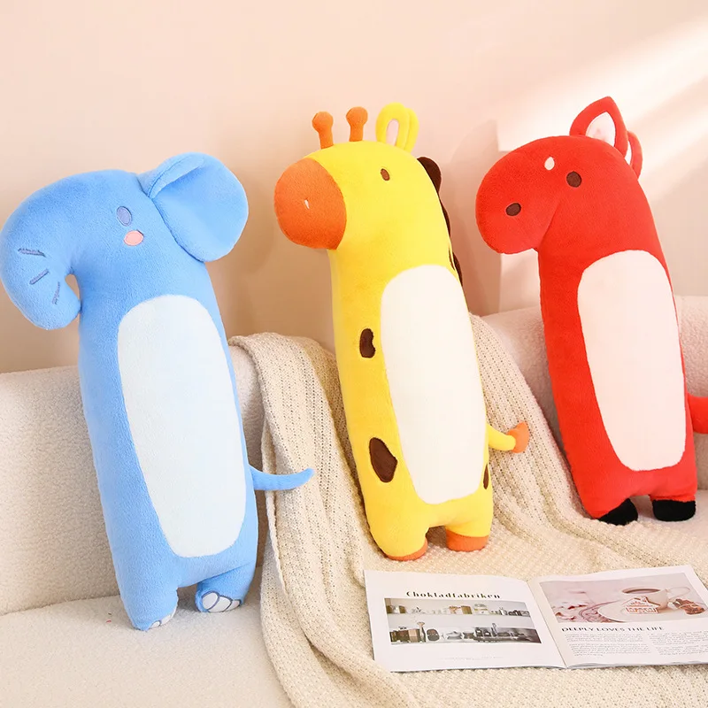 

60cm Medium Short Elephant Giraffe Fox Cartoon Animal Strip Pillow Soft Comfortable Home Sofa Decoration Holiday Gift