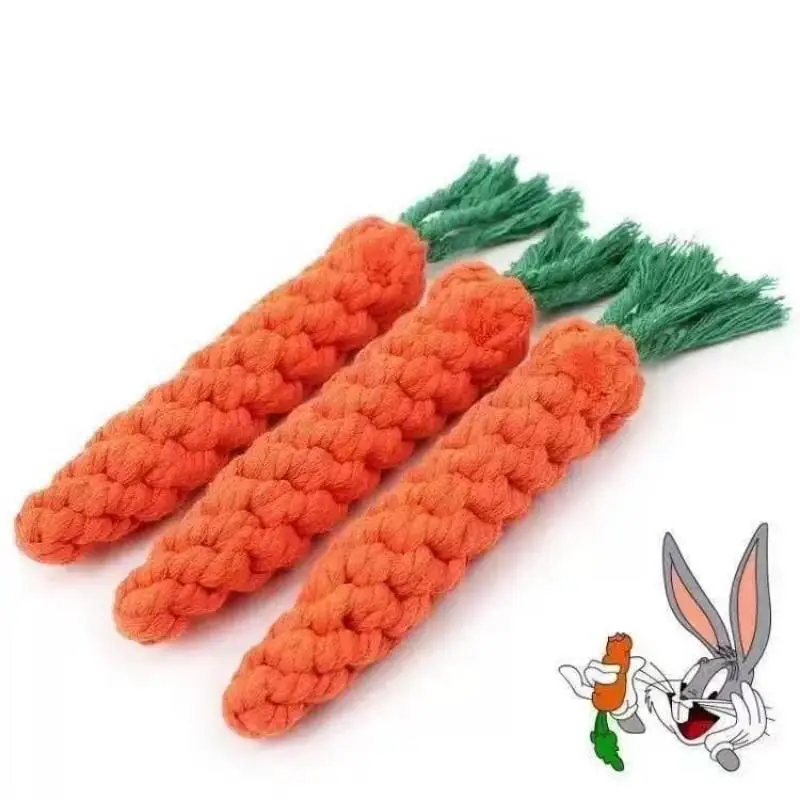 Durable Knotted Carrot Dog Toy