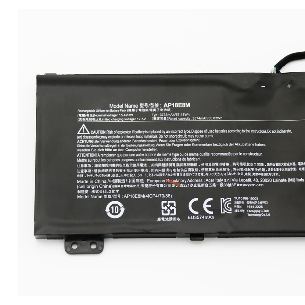 Bateria para Notebook Acer Ap18e8m Nitro An71551 An51543 An517-52 An515-44 An515-45 Aspire A71574 A715-74g Série Ap18e7m Cn515 - Imagem 5