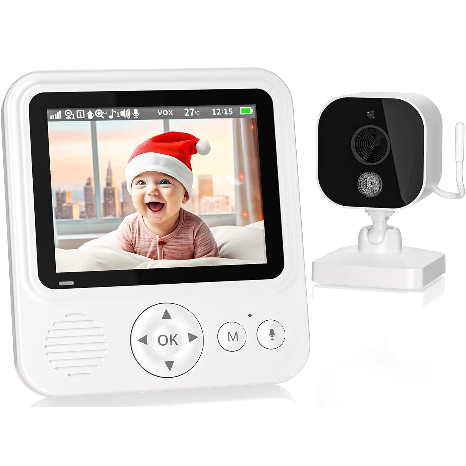 Video Baby Monitor with Camera and Audio, IPS Display
