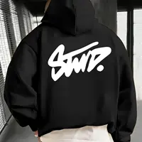 Y2K Man Clothing Daily Casual Fashion Personality Long Sleeve Hooded Advanced Classic Popular Solid Pattern Female Pullover