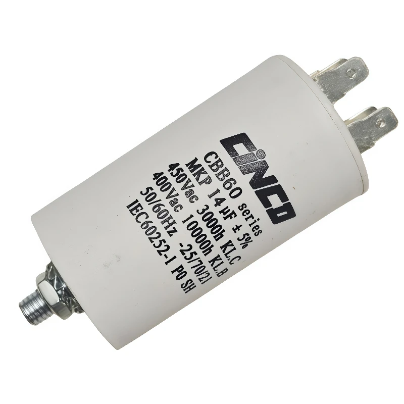 1pc CBB60 시동 커패시터12uF35uF 모터 커패시터 50/60Hz 450VAC 전기 모터/세탁기용 M8 나사 포함