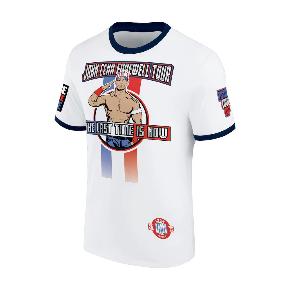 Men's White John Cena Farewell Tour 2025 Lyon T-Shirt New Quick Dry Sports Short-sleeved Daily Casual Oversized T-shirt Man 2