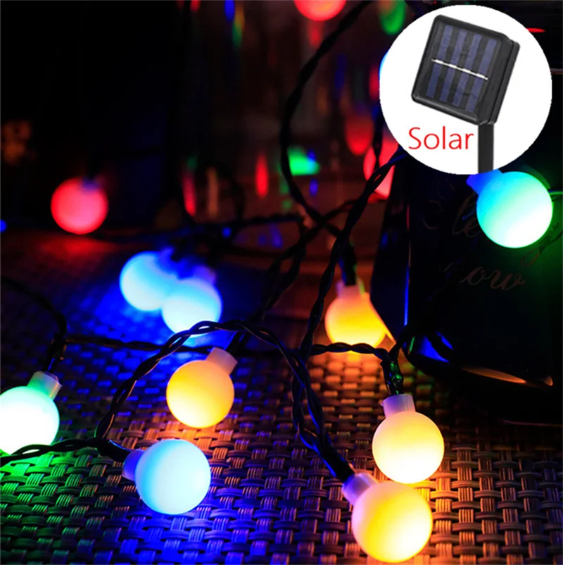 

50/100 Balls LED Solar Light Outdoor Lamp String Lights for Holiday Christmas Party Waterproof Fairy Garland Garden Light Decor