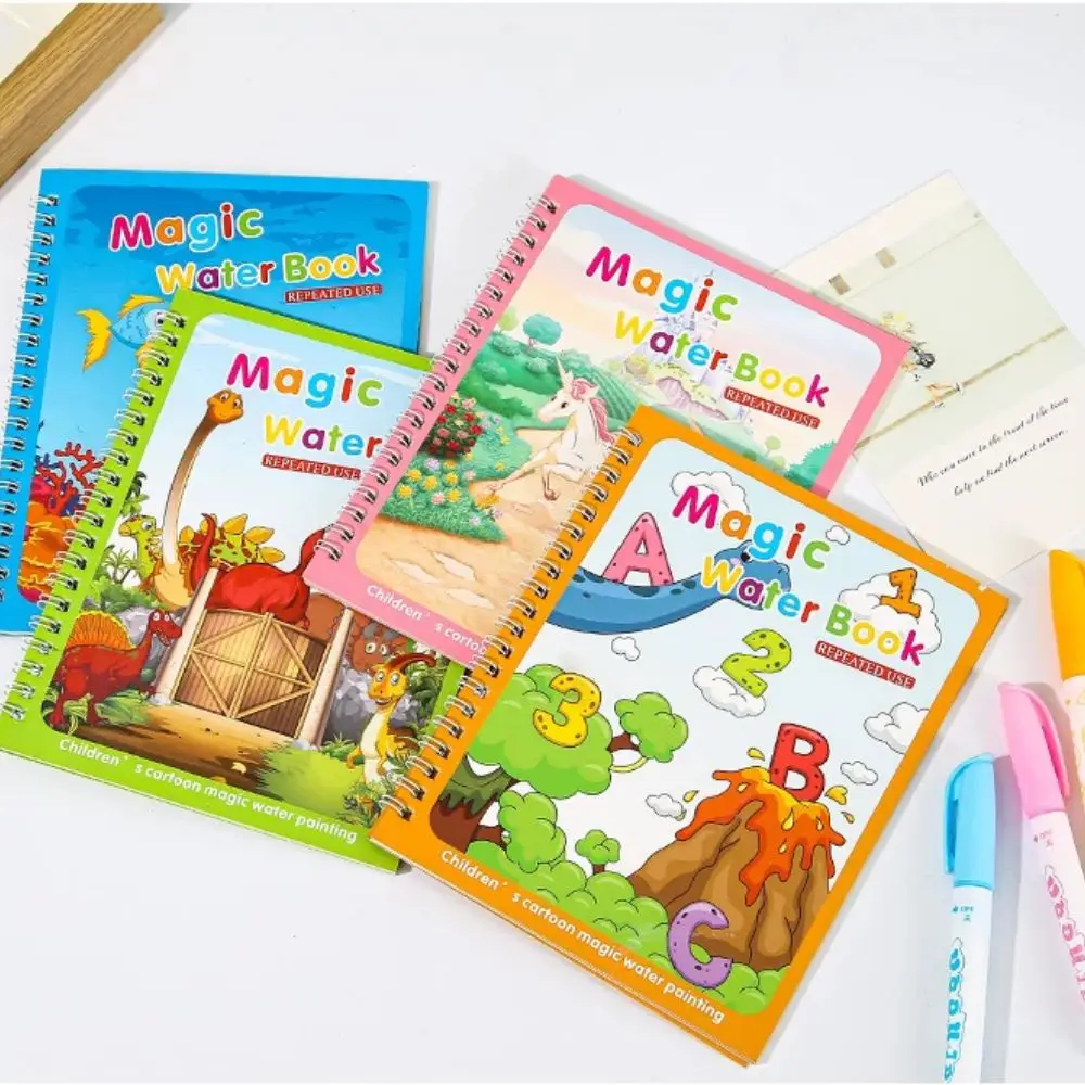 Magical Book Water Drawing Montessori Toys Reusable Coloring Book Early Education Toys Dinosaur Princess Ocean World Letters 4