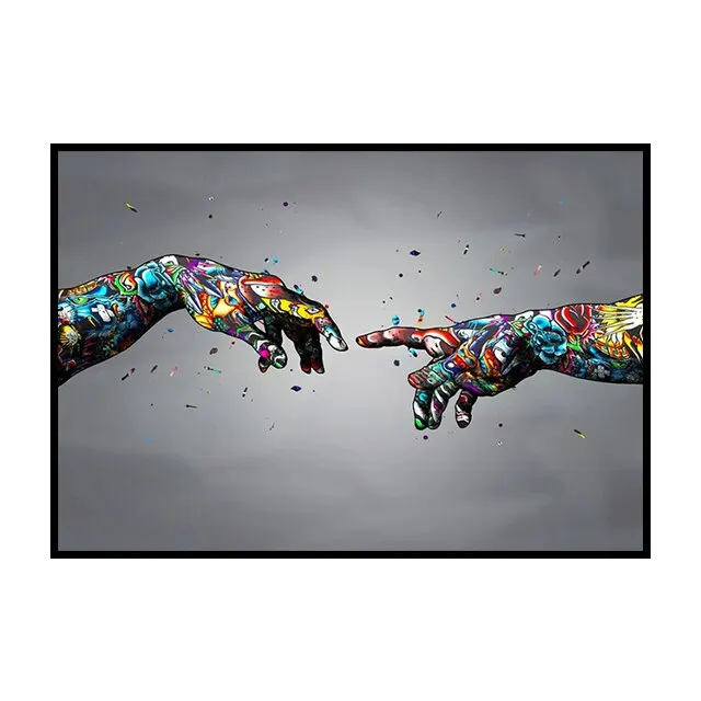thumbnail image 1 of Lienzo con grafiti de perro y globo moderno, impresión artística, estilo pop nórdico, decoración de pared para sala de estar, póster estético, 1 of 5