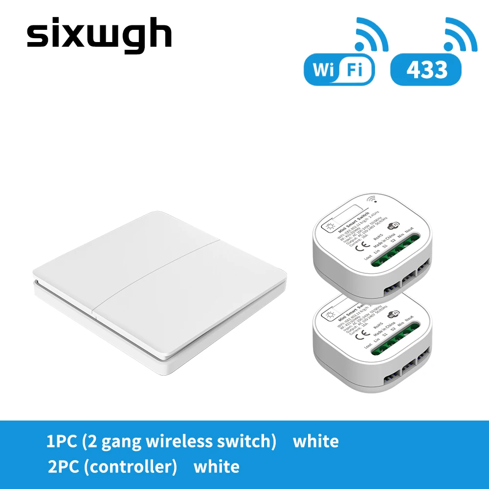 modern light switches SIXWGH 16A WIFI Switch Smart Home Tuya App Remote Control Smart Timer Switch No Battery Light Switch Work with Google Home Alexa light switch wireless Wall Switches