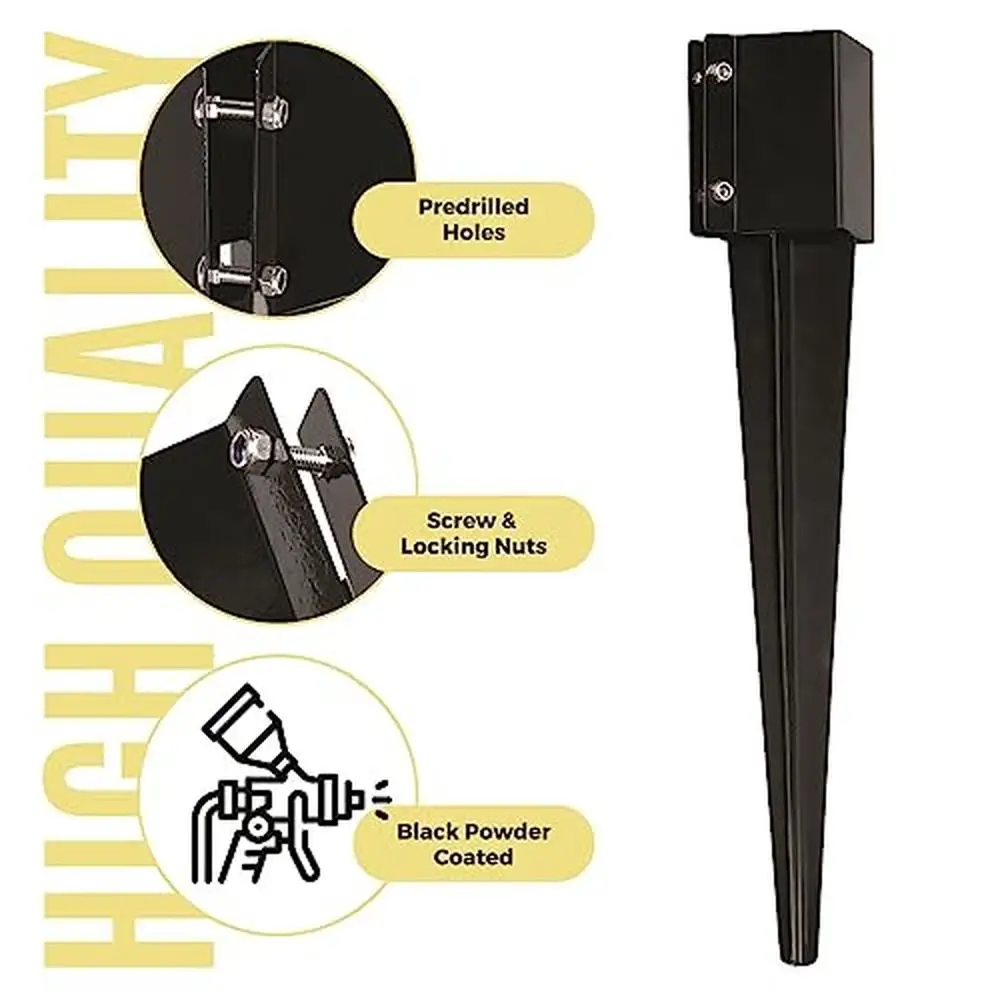 4x4 Heavy Duty Metal Fence Post Anchor Spike Mailbox Bird feeder Decking Anti-Rust Coating Easy Installation Stable and Durable
