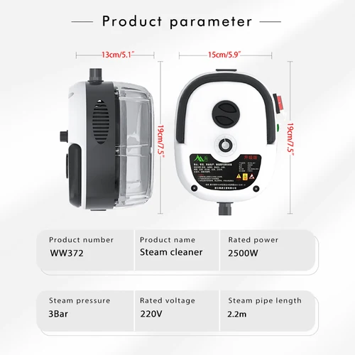 고압 고온 스팀 청소기, 에어컨 주방 후드, 자동차 스팀 청소기, 물 탱크, 2500W, 220V, 110V 5