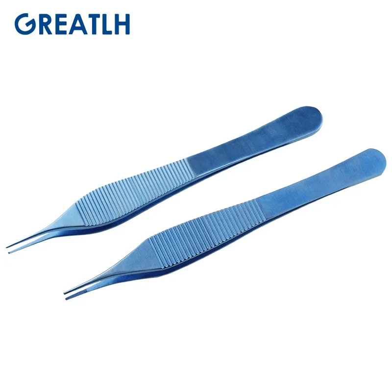 Titanium Adson Tissue Forceps Eye Surgery Tweezers Serrated Tips/Teeth Ophthalmic Autoclavable Surgical Instruments 1pcs capsulorhexis forceps,ophthalmic tool,plastic surgery tool
