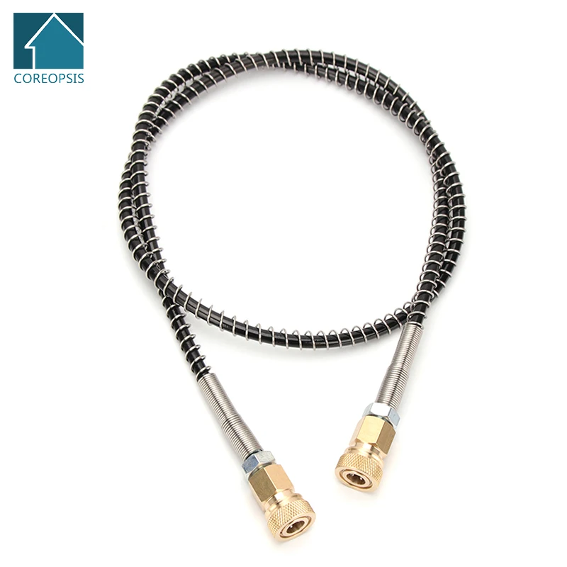 Mangueira de Nylon o Reenchimento de ar com Mola Engates Rápidos 40mpa Pcp Pneumático 100cm M10x1 de Alta Pressã